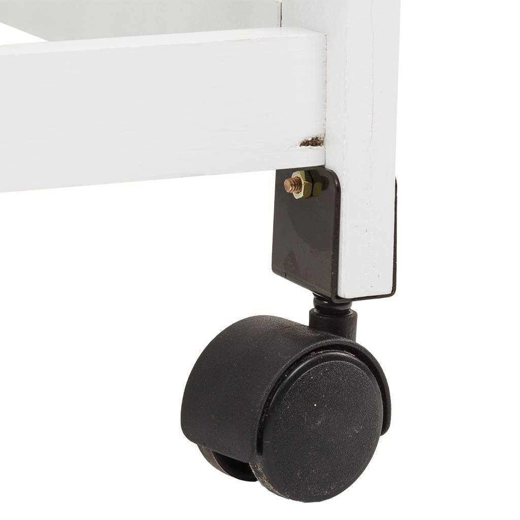Carrello da cucina in legno bianco 40x37x82h