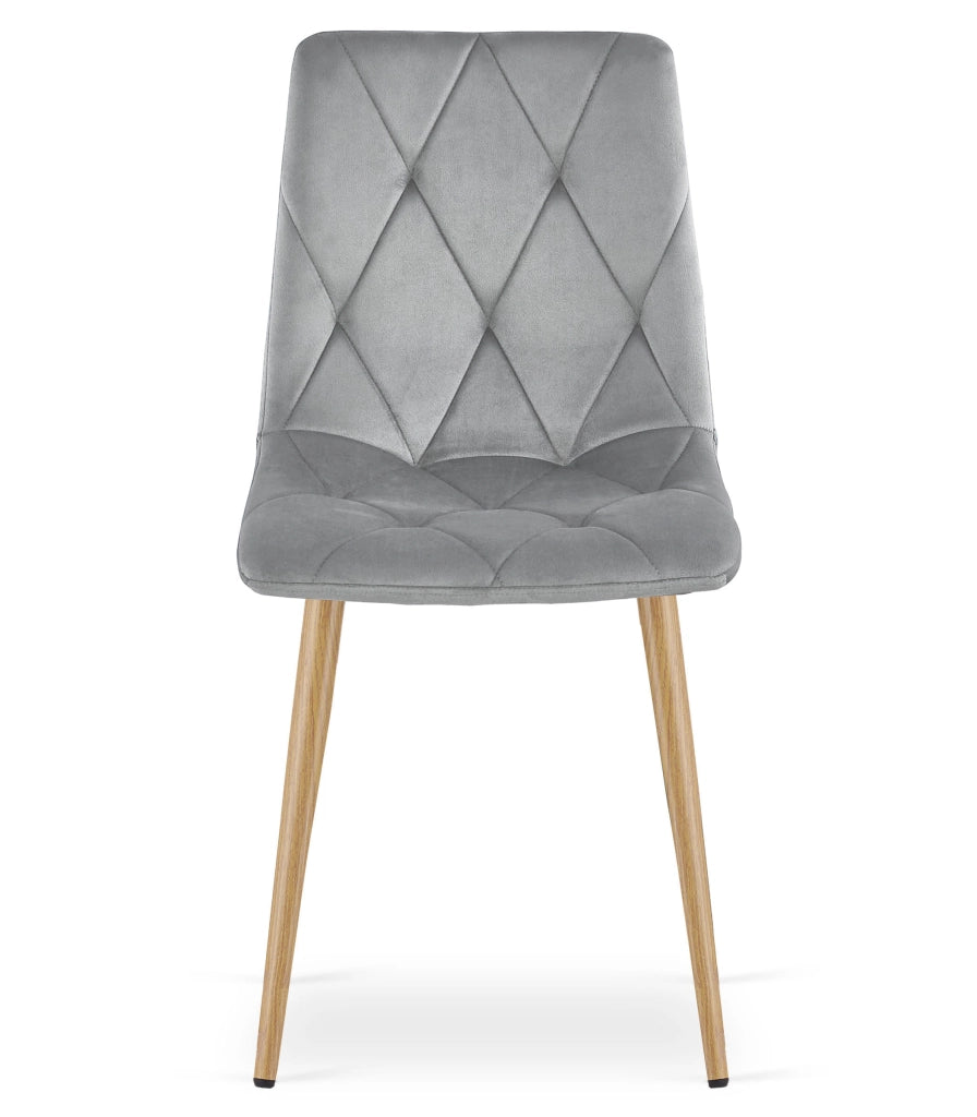 VALORA TYRA Velvet Chair - Elegante grigio chiaro per soggiorno x 4