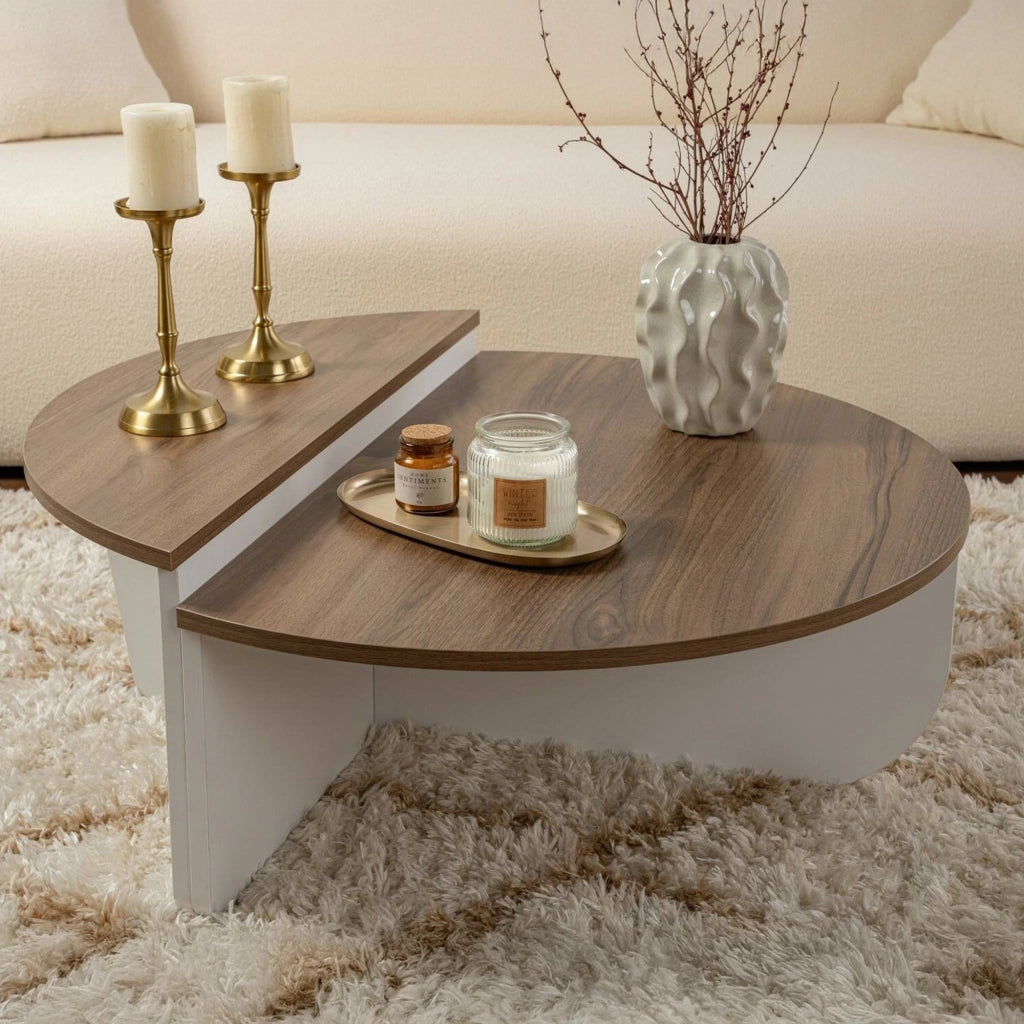 Mansue, Tavolino da Salotto Portariviste, 90x60x35h cm Marrone Noce