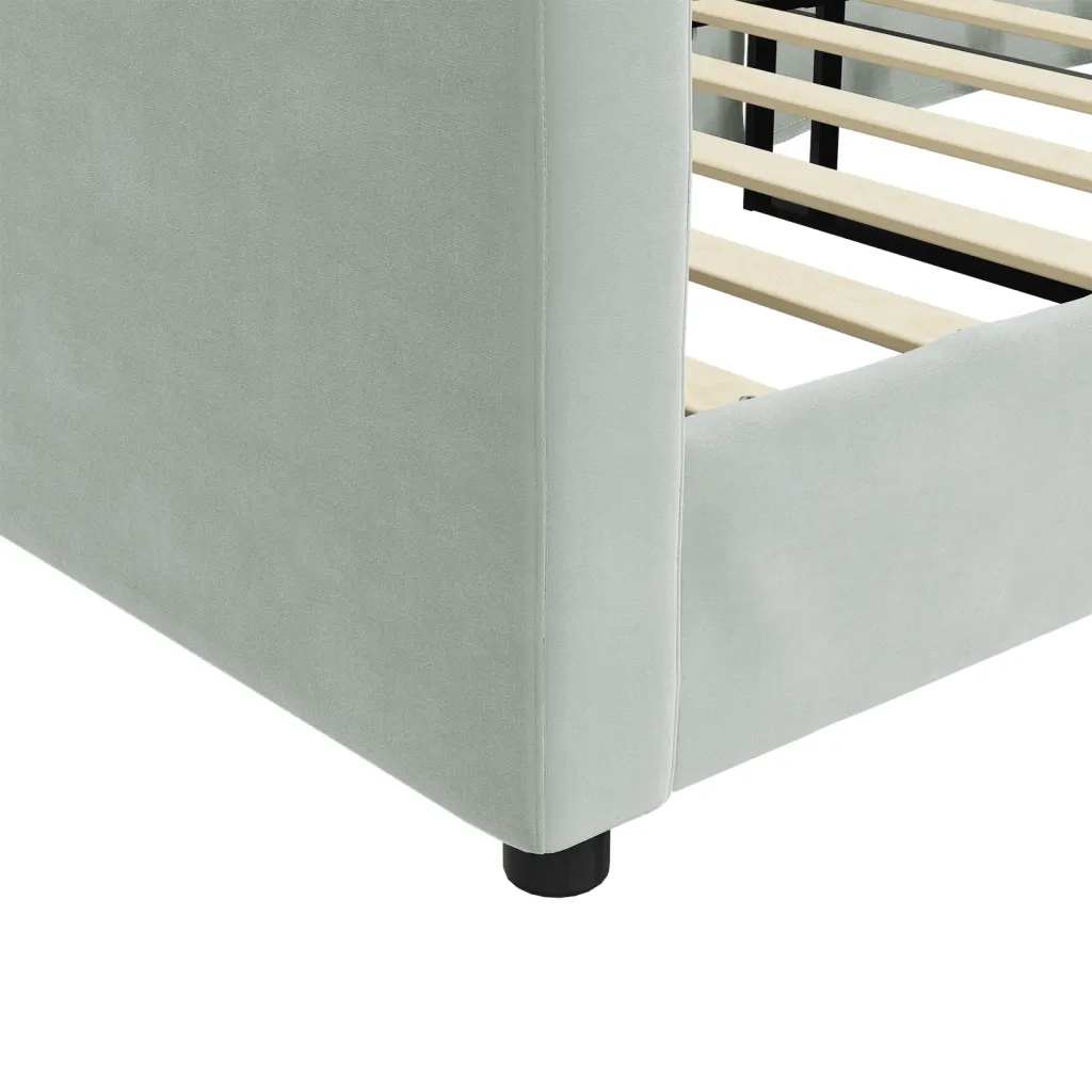 Letto da Giorno Grigio Chiaro 80x200 cm in Velluto 354129