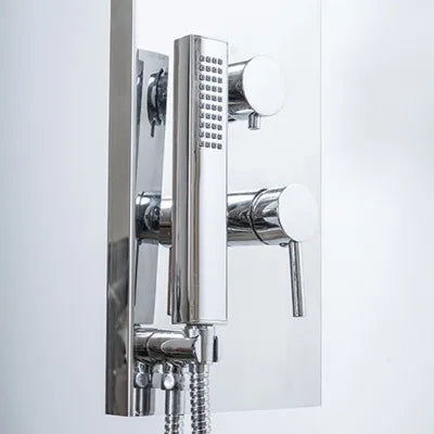 Colonna doccia multifunzione cromo lucido con 4 getti in acciaio inox