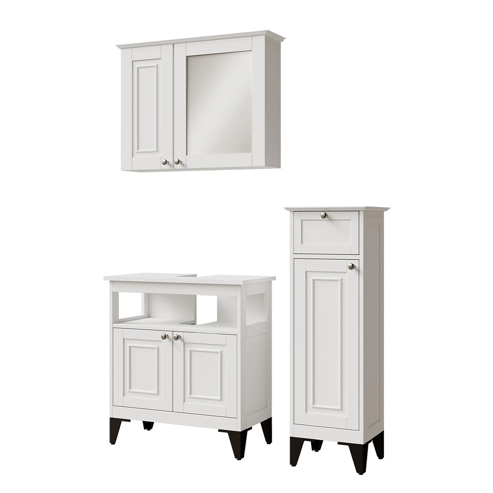 Vicco Set di mobili da bagno Bianco 3 parti