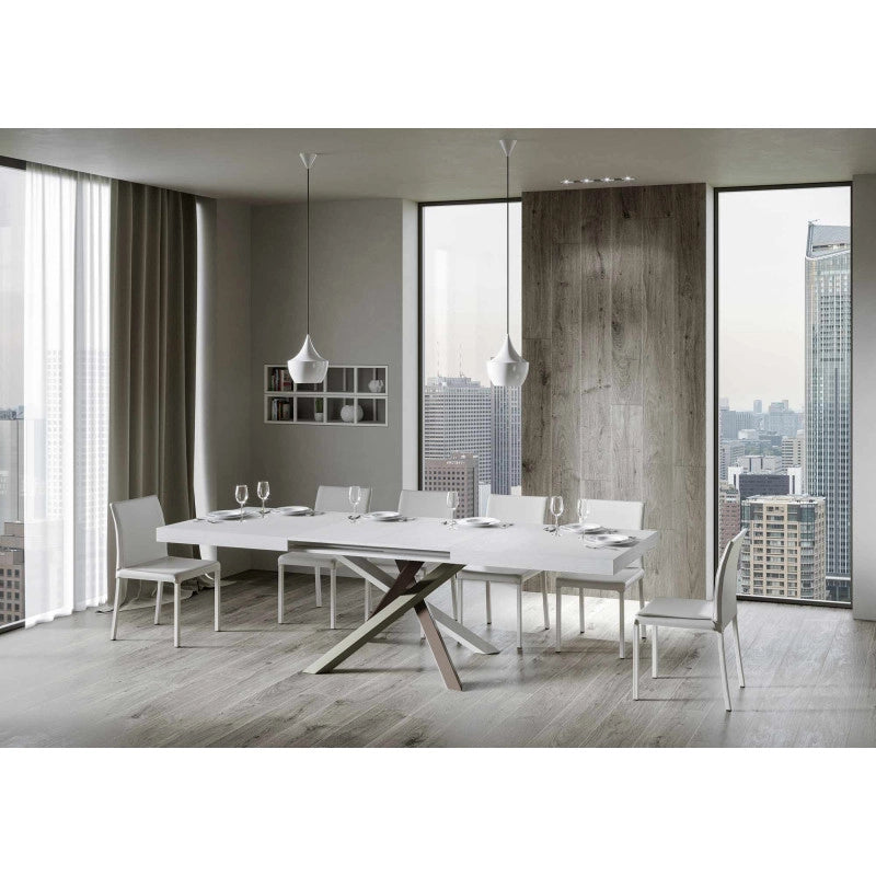 Tavolo allungabile 200/304x90 cm Volantis telaio Multicolore 4/C - Bianco Frassino