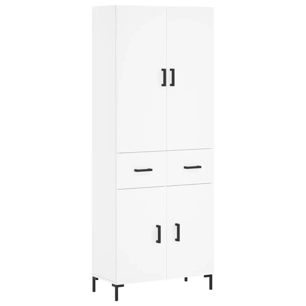 vidaXL Credenza Bianca 69,5x34x180 cm in Legno Multistrato