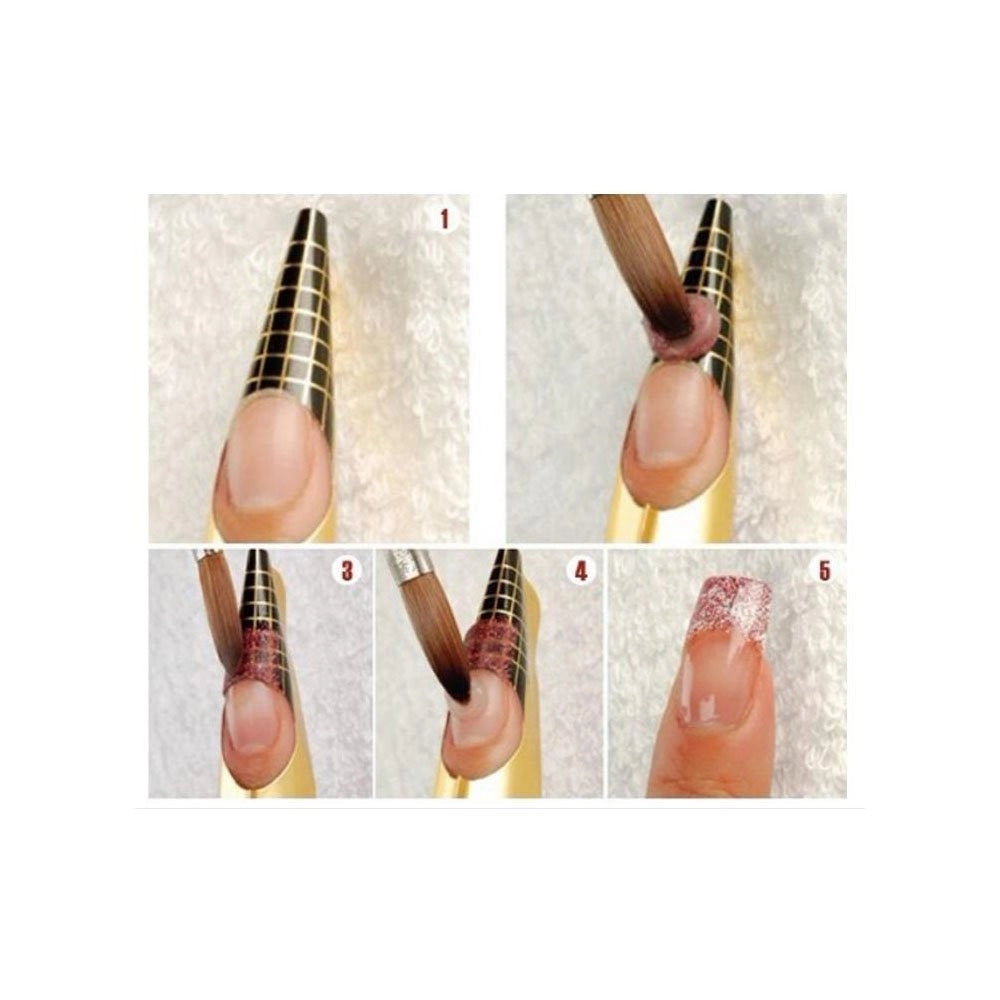 Trade Shop - 5 Rotoli 2500 Cartine Oro Nail Art Allungamento Ricostruzione Unghie Tips Sagome -