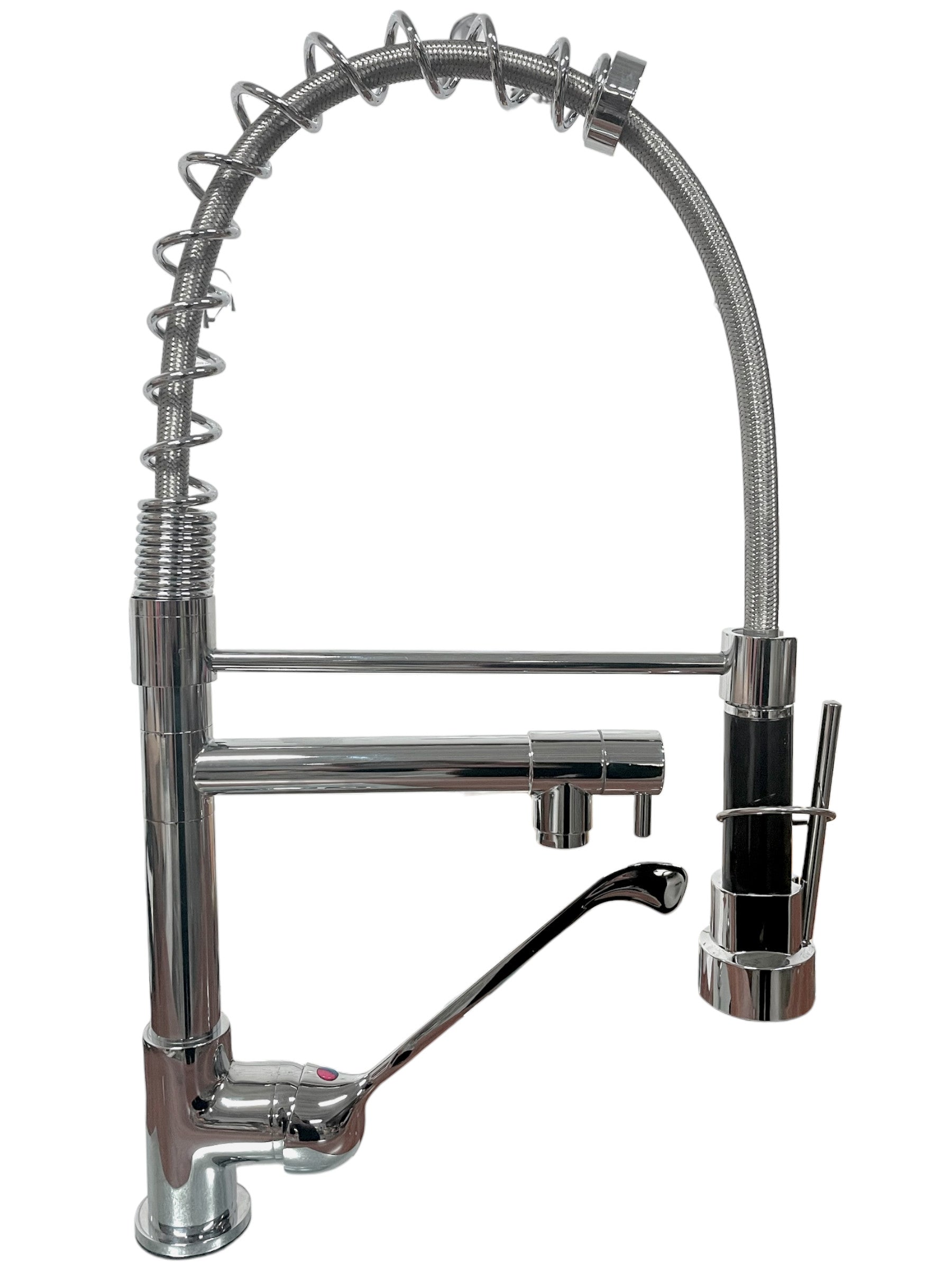 Rubinetto miscelatore cucina professionale industriale con leva clinica doppia uscita