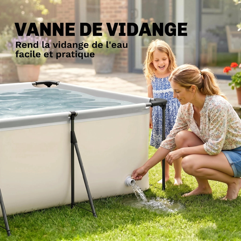 Piscina Tubolare Rettangolare ¨C Zephmum ¨C 394.5x208.3x80.5 cm Grigio