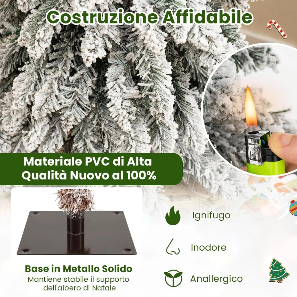 Set di 3 Alberi di Natale Artificiali, Alberi di Natale con Luci LED e Rami Densi e Realistici, Decorazione Natalizia per Casa, Ufficio e Negozio (Stile 3)