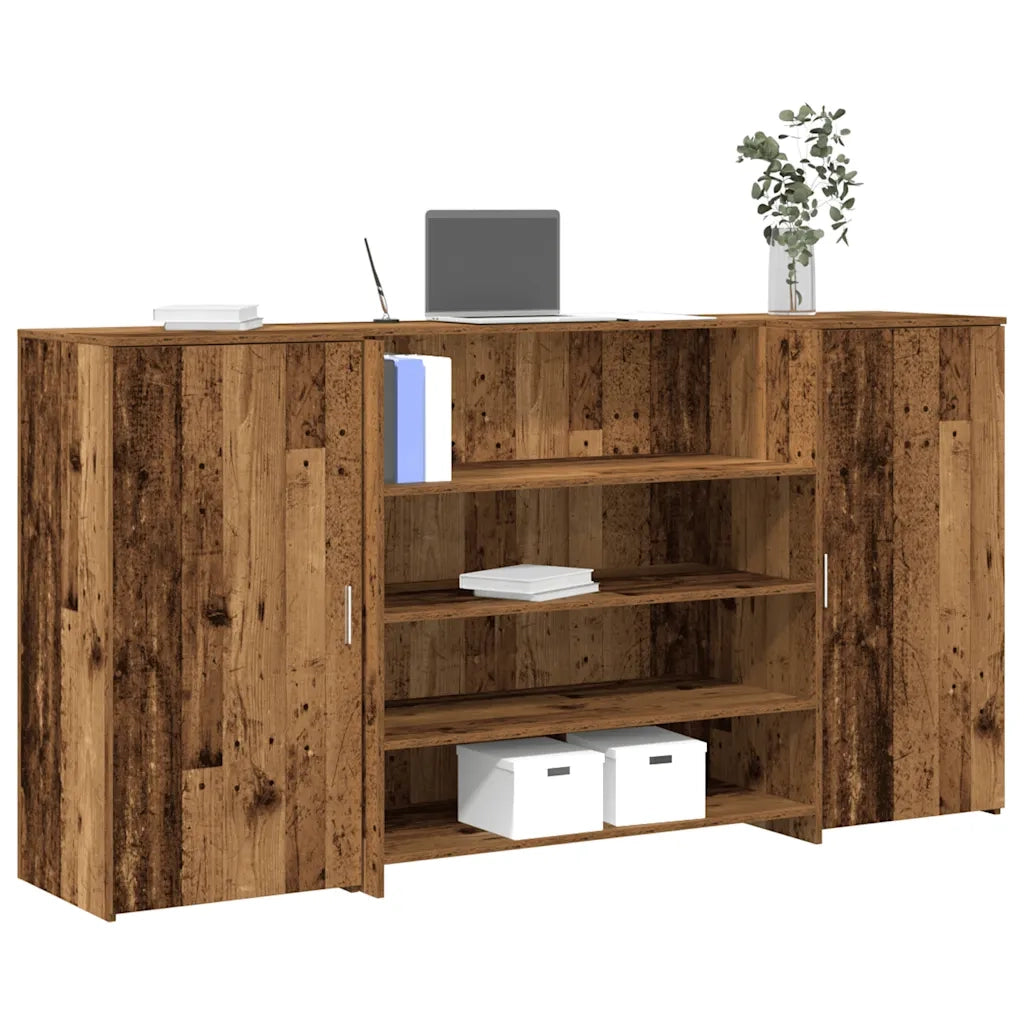 vidaXL Banco Reception Legno Vecchio 200x50x103,5 cm Legno Multistrato