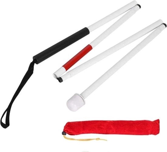 Stecchino da passeggio con maniglia in alluminio pieghevole per tende - bastone da passeggio pieghevole da 127 cm