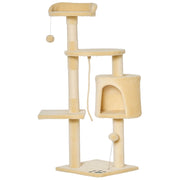 Albero per gatti con tiragraffi, piattaforme e giocattoli ¨C zephmum ¨C beige 40x40x114 cm