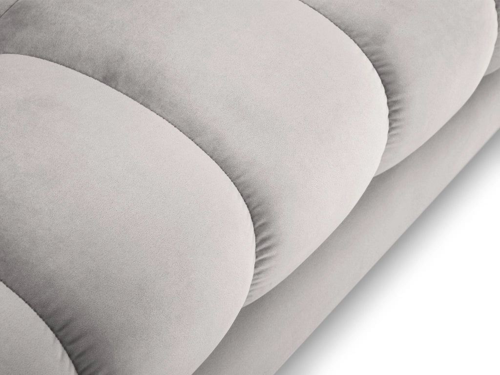 Cosmopolitan Design - Divano angolare sinistro "Bali" 5 posti in velluto argento 