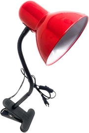 Lampada da Tavolo in Metallo con Braccio flessibile Testa Girevole e pinza Attacco E27 Ideale per Scrivania lettura studio Colore: Rosso