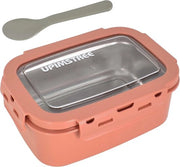 Tazza di metallo inossidabile, impermeabile, contenitore da picnic 800 ml, con cucchiaio, chiusura a scatto, contenitore bento robusto, per lavoro, picnic, per adulti e bambini, arancione