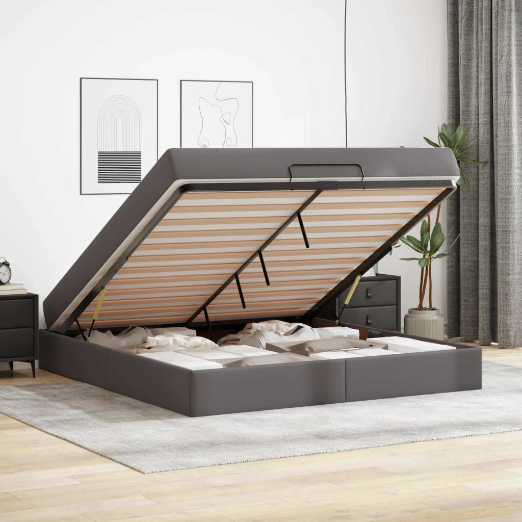 Struttura letto con materasso con materasso 2 pcs Grigio PVC