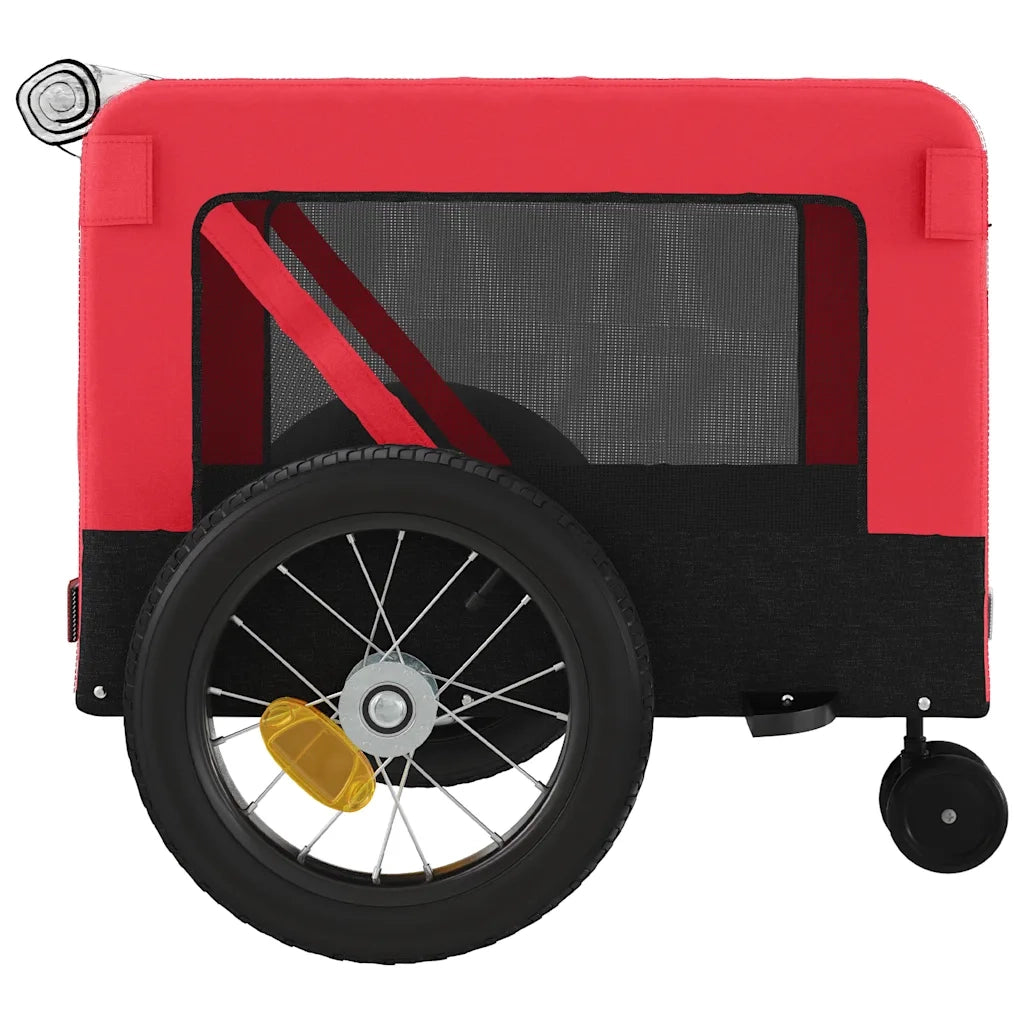 Rimorchio da Bici per Animali Rosso e Nero Oxford e Ferro CFW7977276