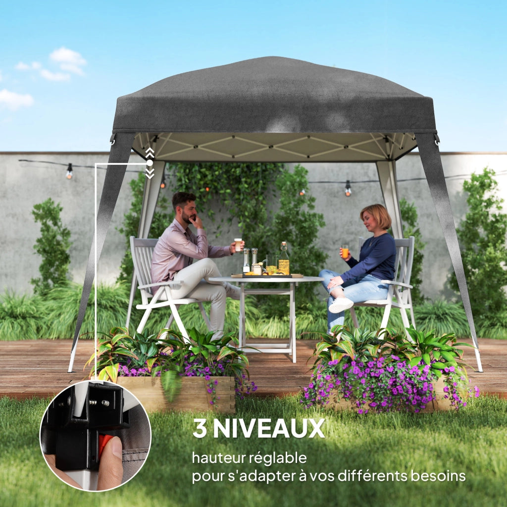 Tonnelle da Giardino 3x3m Pieghevole ¨C Zephmum ¨C Grigio Acciaio Polyester