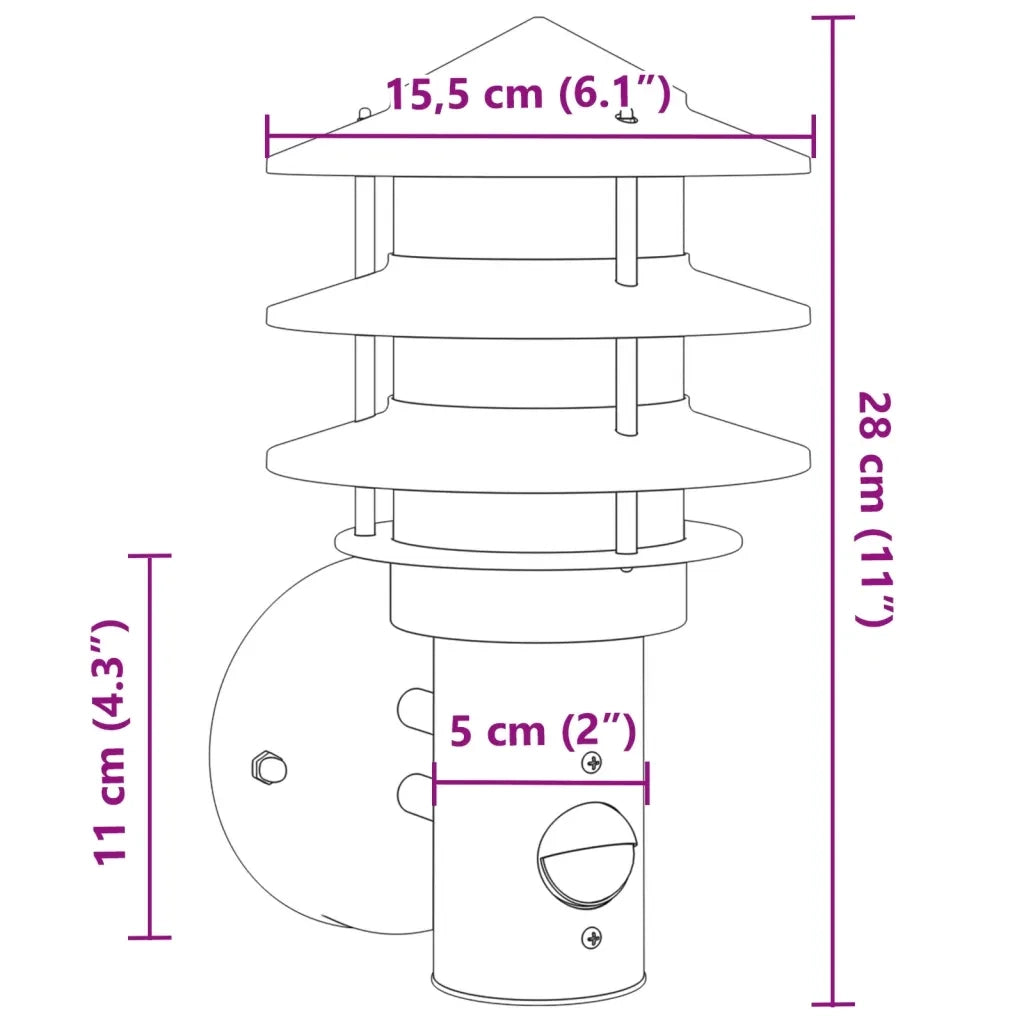 Applique per Esterno con Sensore Argento in Acciaio Inox CFW3125364