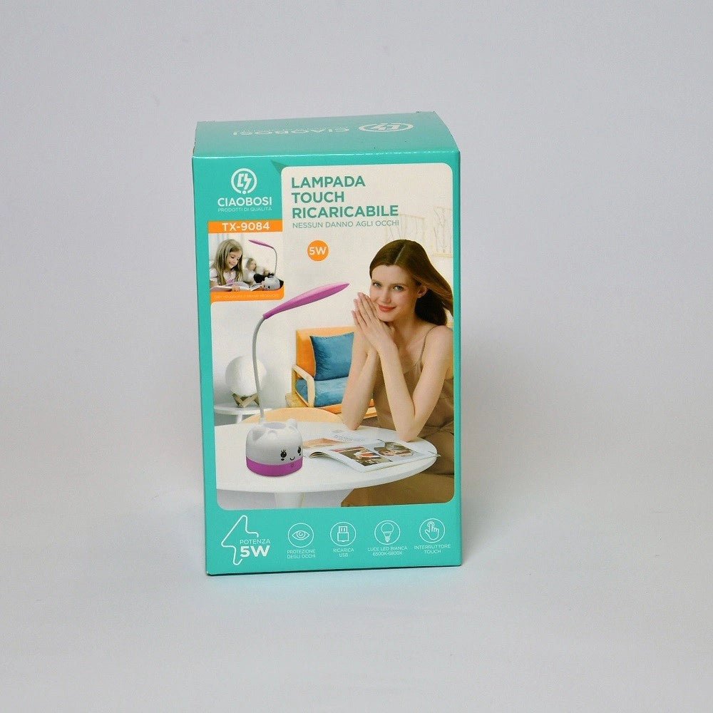Trade Shop - Lampada Da Tavolo Led Per Bambini Touch Ricaricabile Usb 5 W Flessibile Tx-9084 -