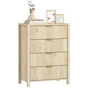 Cassettiera 4 Cassetti Legno Naturale ¨C zephmum ¨C 70x38x93 cm