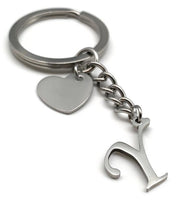 Sostegno per Chiavi con Cuore | Lettere da A a Z | Manufatto in Acciaio Inossidabile | Iniziale del Nome Regalo per Partner Amico Amica
