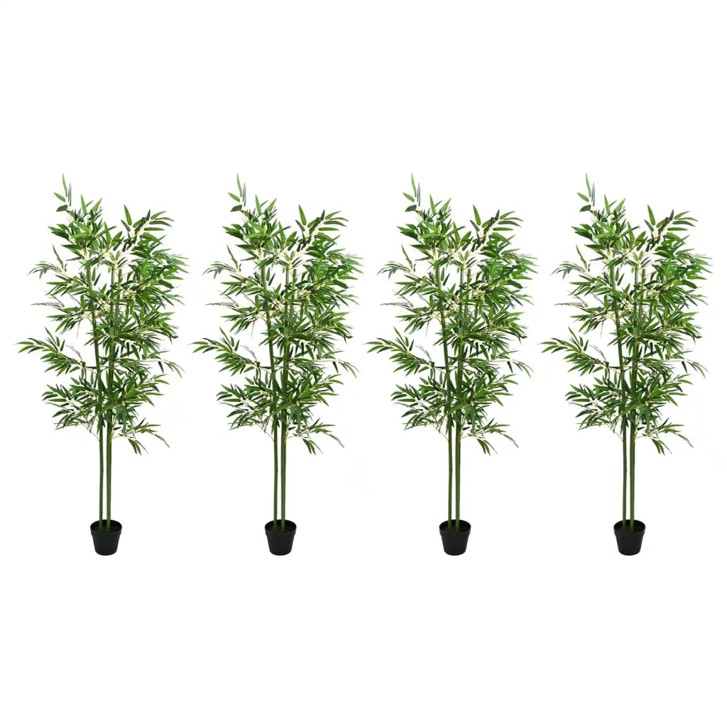 Albero di Bambù 4 pcs Verde 60 x 18 x 190 cm Tessuto e Bambù
