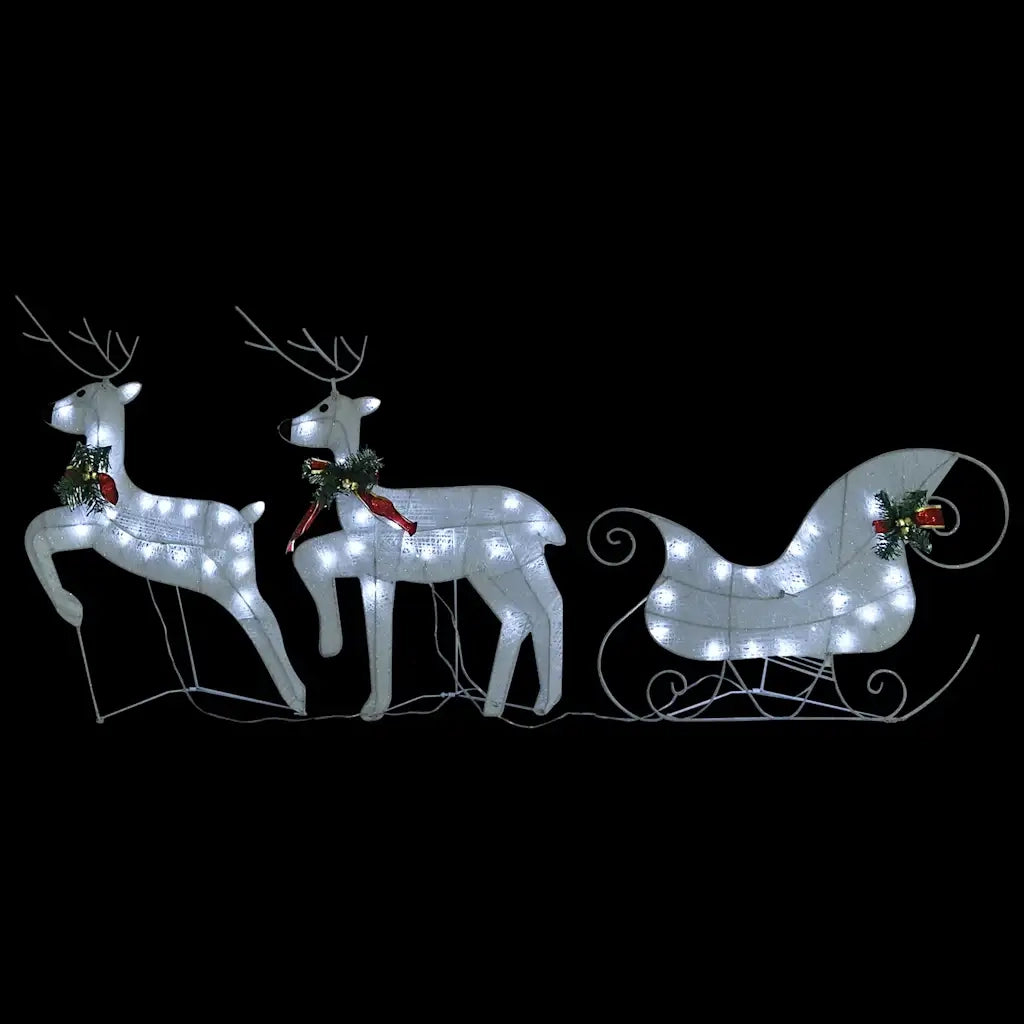 Renne e Slitta di Natale Decorazione Esterni 100 LED Bianco 3100432