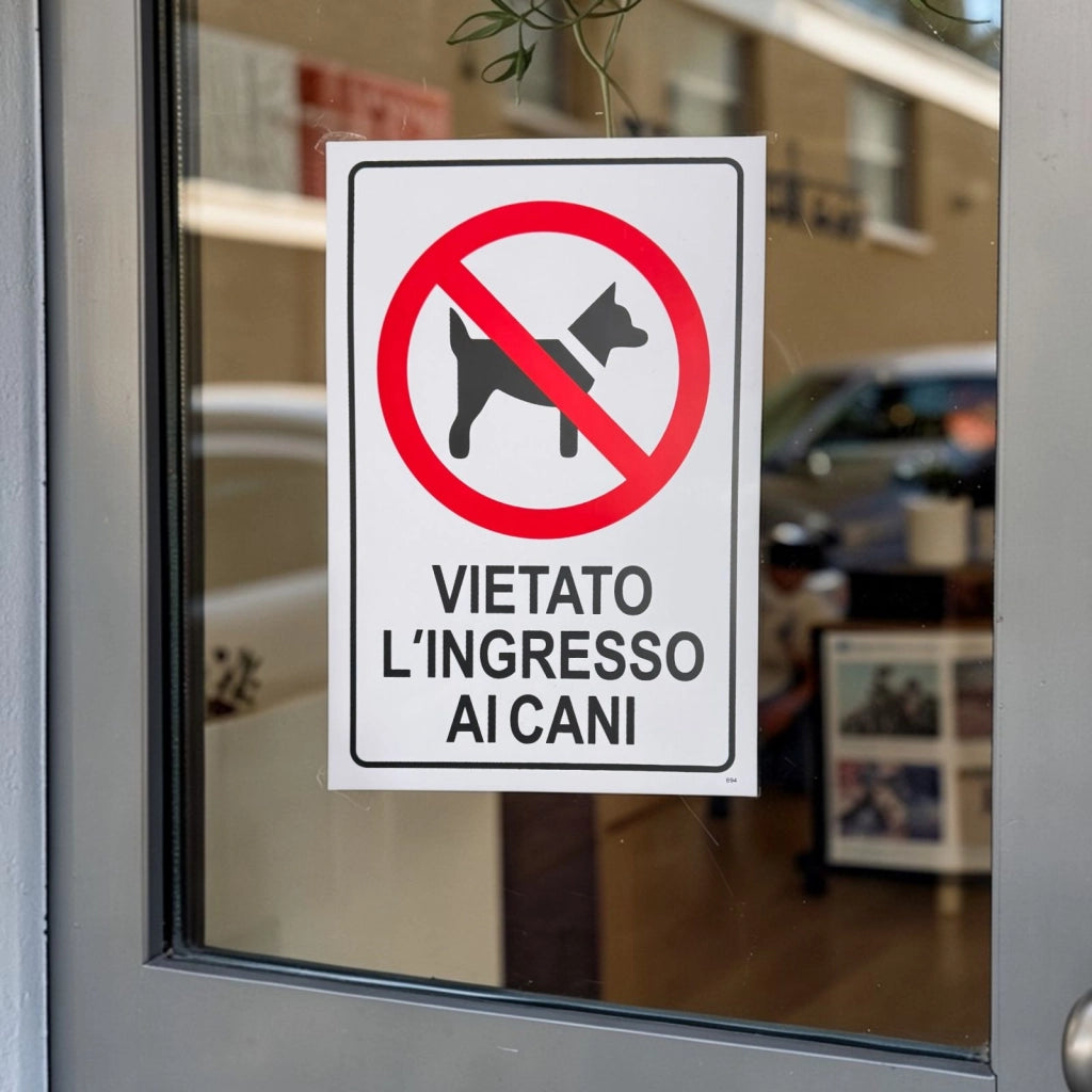 Cartello Vietato Ingresso ai Cani 30x20 cm con Adesivi Posteriori 61906