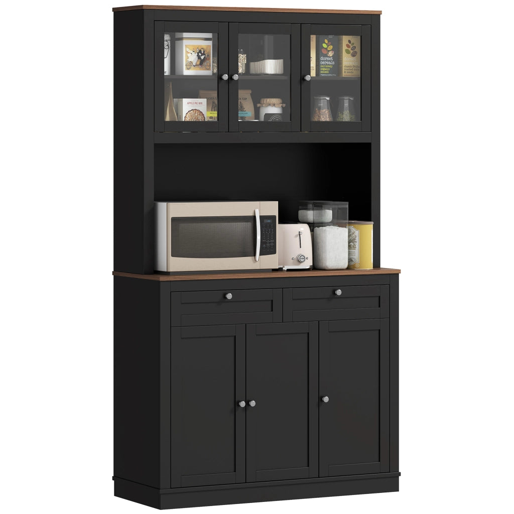 Credenza cucina 6 ante 2 cassetti ¨C Xylo ¨C Nero 100x40x180cm