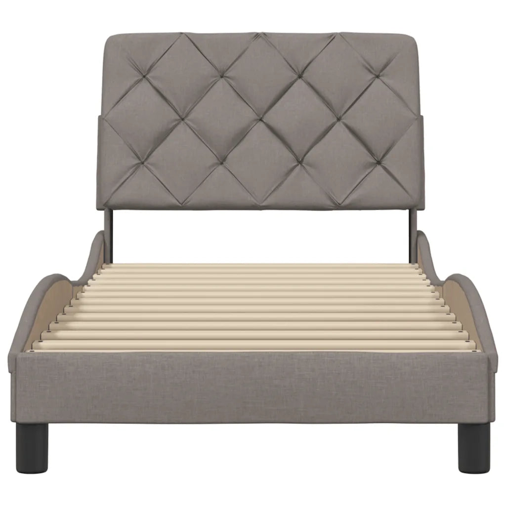 vidaXL Giroletto senza Materasso Tortora 90x200 cm Tessuto