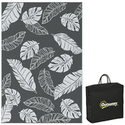 Tappeto reversibile per esterno ¨C Xylo ¨C Motivo foglie grigio/bianco 182x274cm