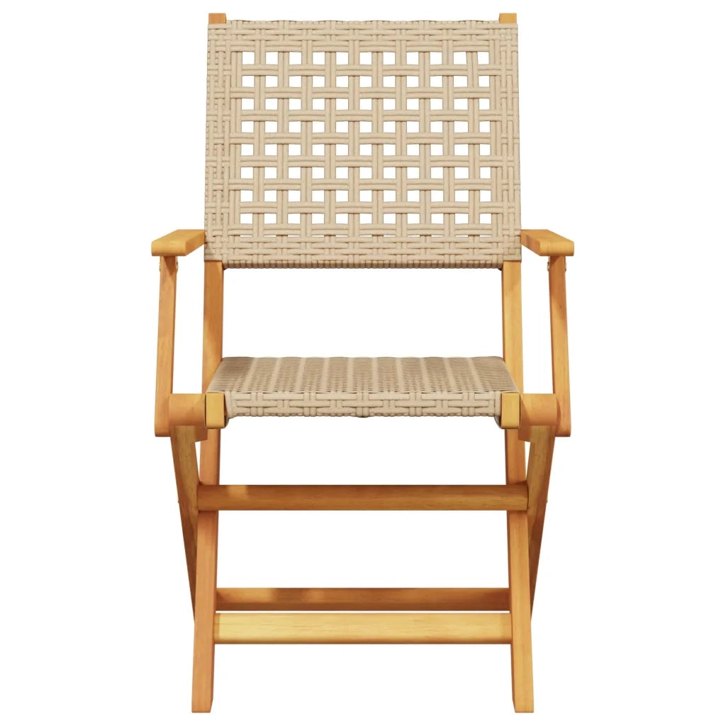 Set da Bistrot 3 pz Beige in Polyrattan e Legno Massello 3281804