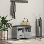 Panca per ingresso con cuscino Grigio Cemento 60 x 38 x 46 cm 891451