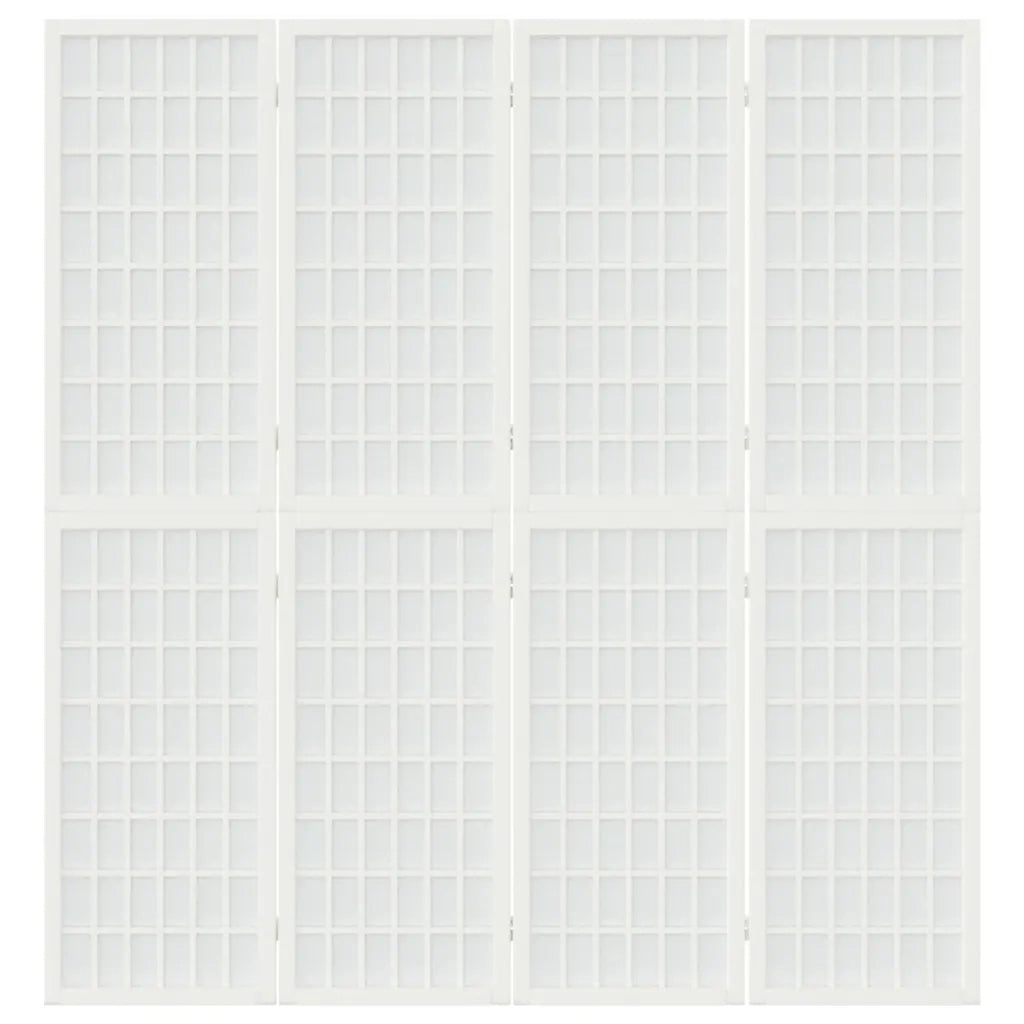 Divisorio Pieghevole 4 Pannelli Stile Giapponese 160x170 Bianco 352088