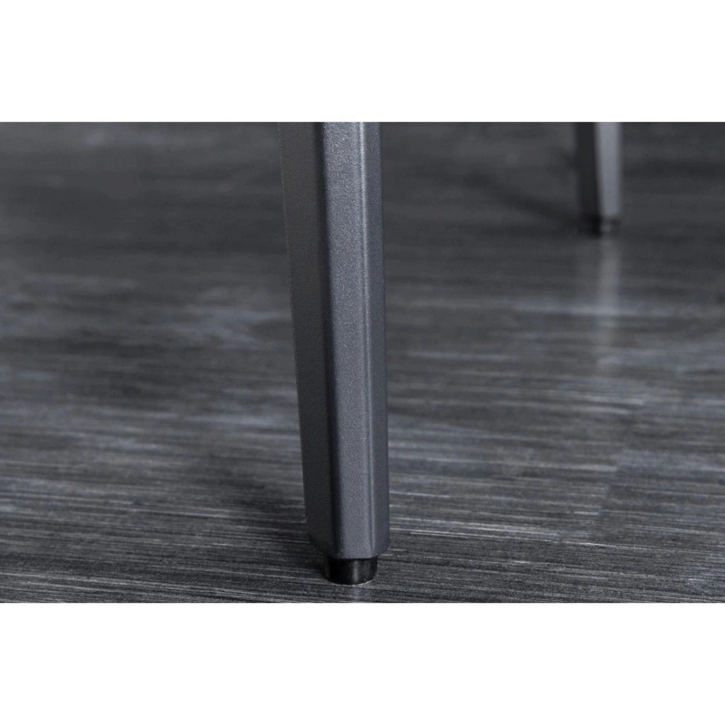 Tavolo da pranzo HEXA 160 cm – Piano in ceramica effetto marmo bianco e struttura in metallo nero