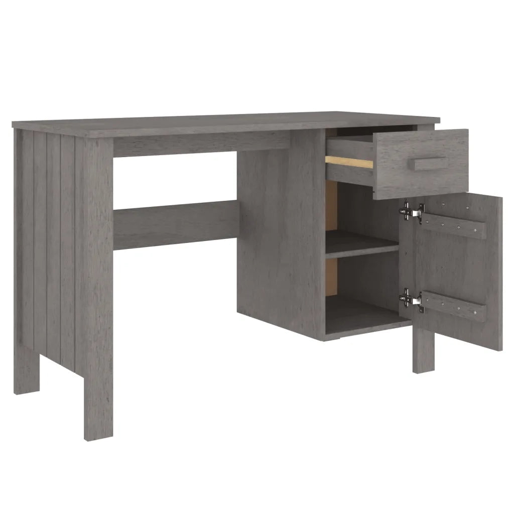 Scrivania HAMAR Grigio Chiaro 113x50x75 cm in Legno di Pino 340463