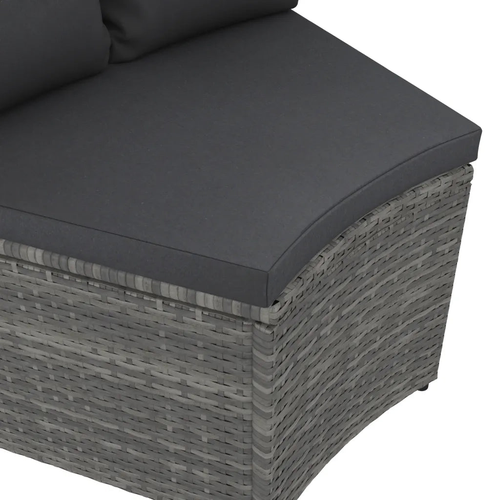 Set Divani da Giardino 8 pz con Cuscini in Polyrattan Grigio cod mxl 41285