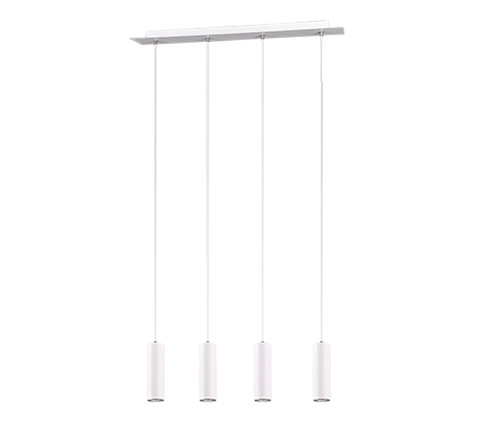 Lampada a sospensione 4 cilindri, metallo, bianco, L 75 cm, Marley