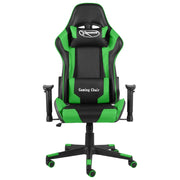 Sedia da Gaming Girevole Verde in PVC 20493