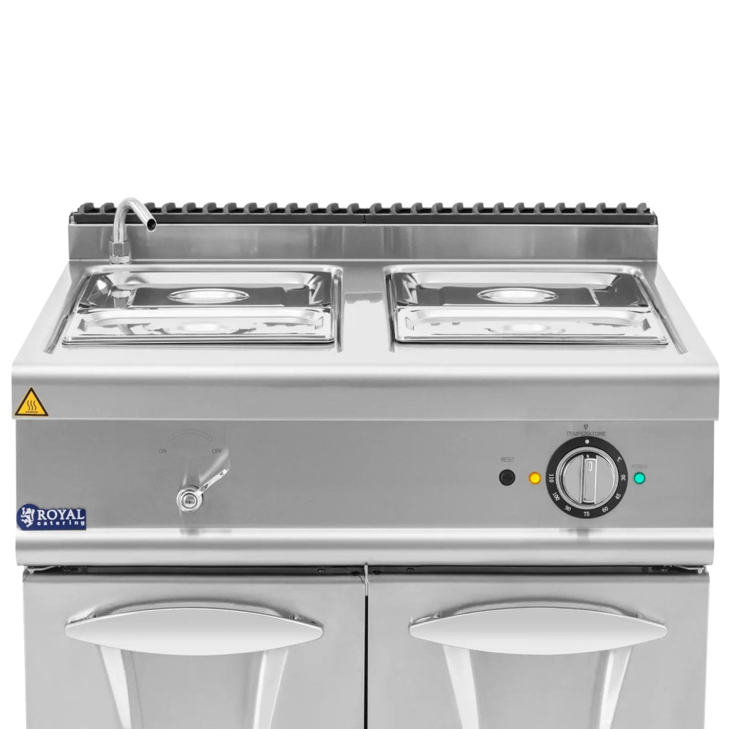 Bagnomaria 6000W 2 x GN 1/2 2 x GN 1/3 rubinetto mobiletto base (80 x 73 cm) acciaio inox 14_0008296