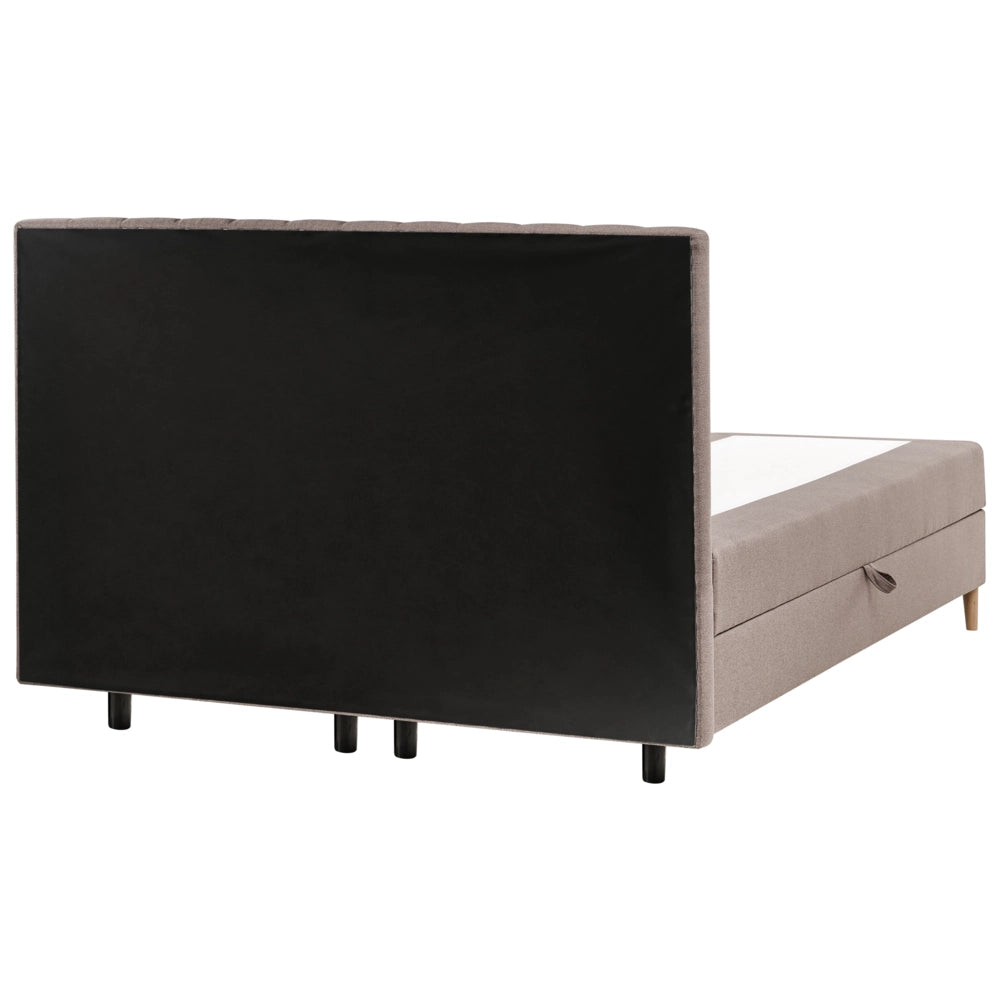Divano letto matrimoniale con contenitore sollevabile imbottito con testiera 180 x 200 cm tortora