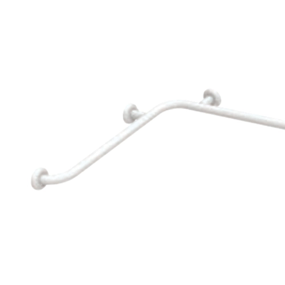 Angolare cm70x150x70h con verticale laterale in acciaio inox rivestito in nylon, bianco