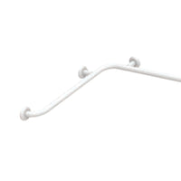 Angolare cm70x150x70h con verticale laterale in acciaio inox rivestito in nylon, bianco