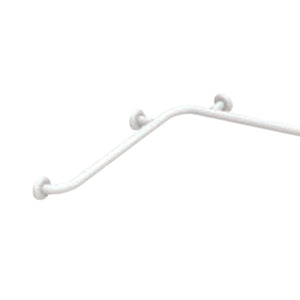 Angolare cm70x150x70h con verticale laterale in acciaio inox rivestito in nylon, bianco