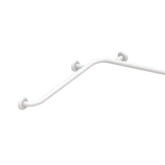 Angolare cm70x150x70h con verticale laterale in acciaio inox rivestito in nylon, bianco