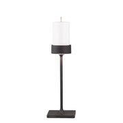 Perpetua Lampada da tavolo ricaricabile Midi design senza fili in alluminio pressofuso colore nero con sistema batteria sostituibile a incastro