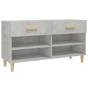 Scarpiera | Mobile per scarpe Grigio Cemento 102x35x55 cm in Legno Multistrato