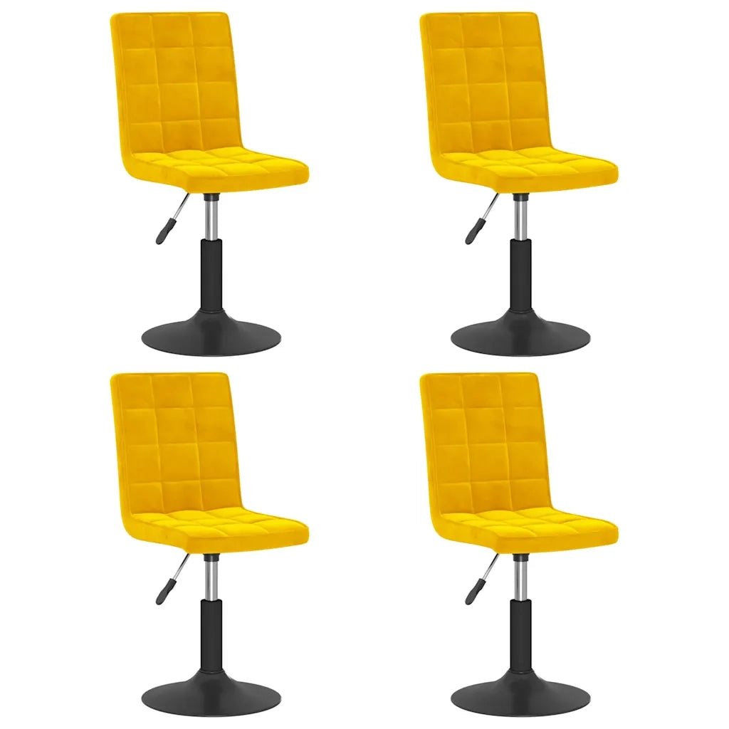 Sedie da Pranzo Girevoli 4 pz Giallo Senape in Velluto 3089296