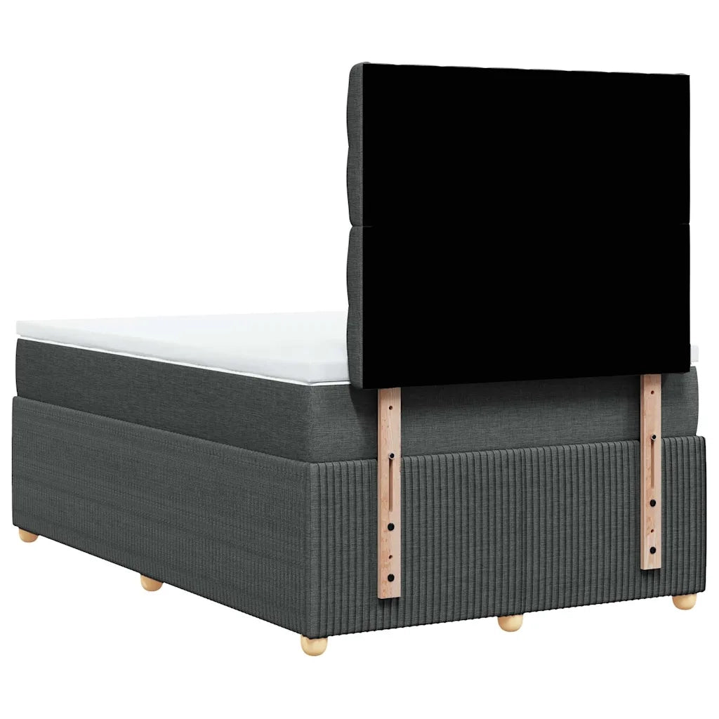 Giroletto a Molle con Materasso Grigio Scuro 120x200 cm Tessuto