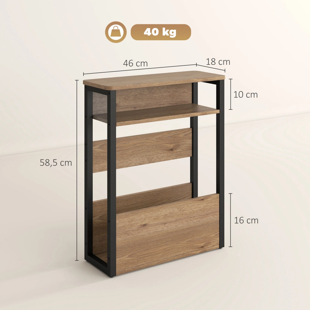 Tavolino da notte con ripiani ¨C Minimal ¨C 46x18x58,5 cm noce